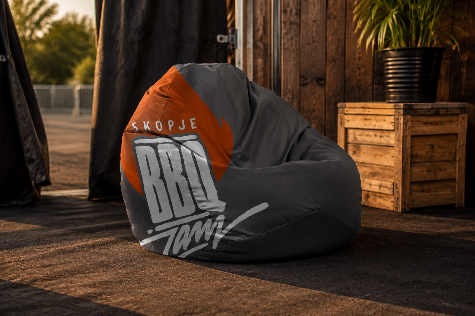 BBQ JAM branded bean bag