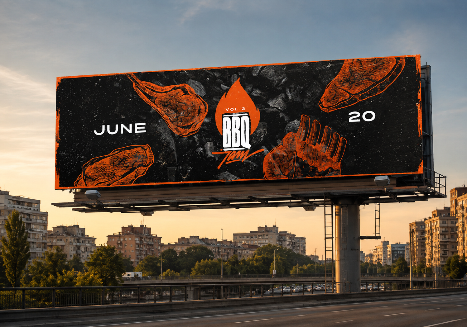 BBQ JAM billboard in Skopje