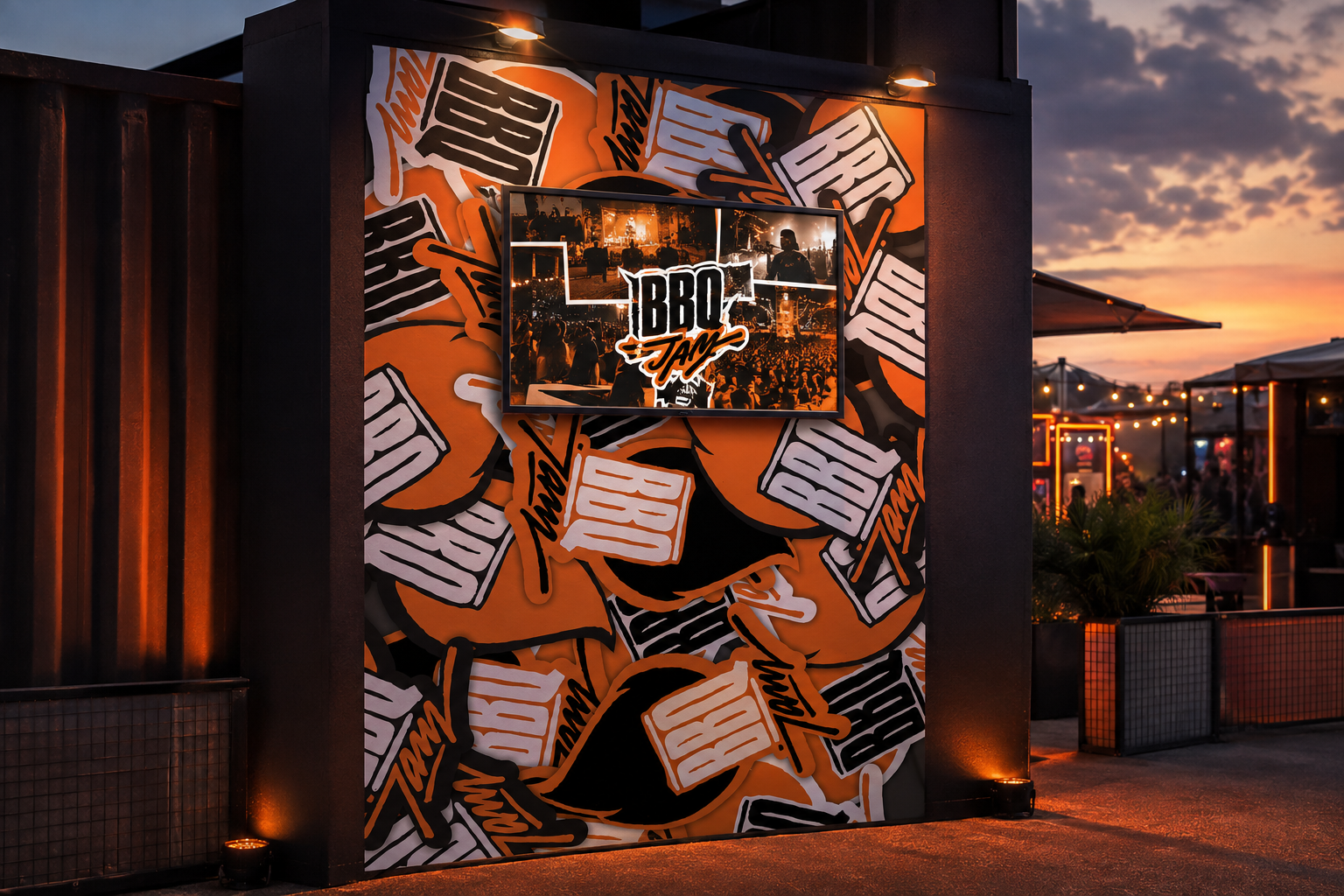 BBQ JAM game and TV wall installation