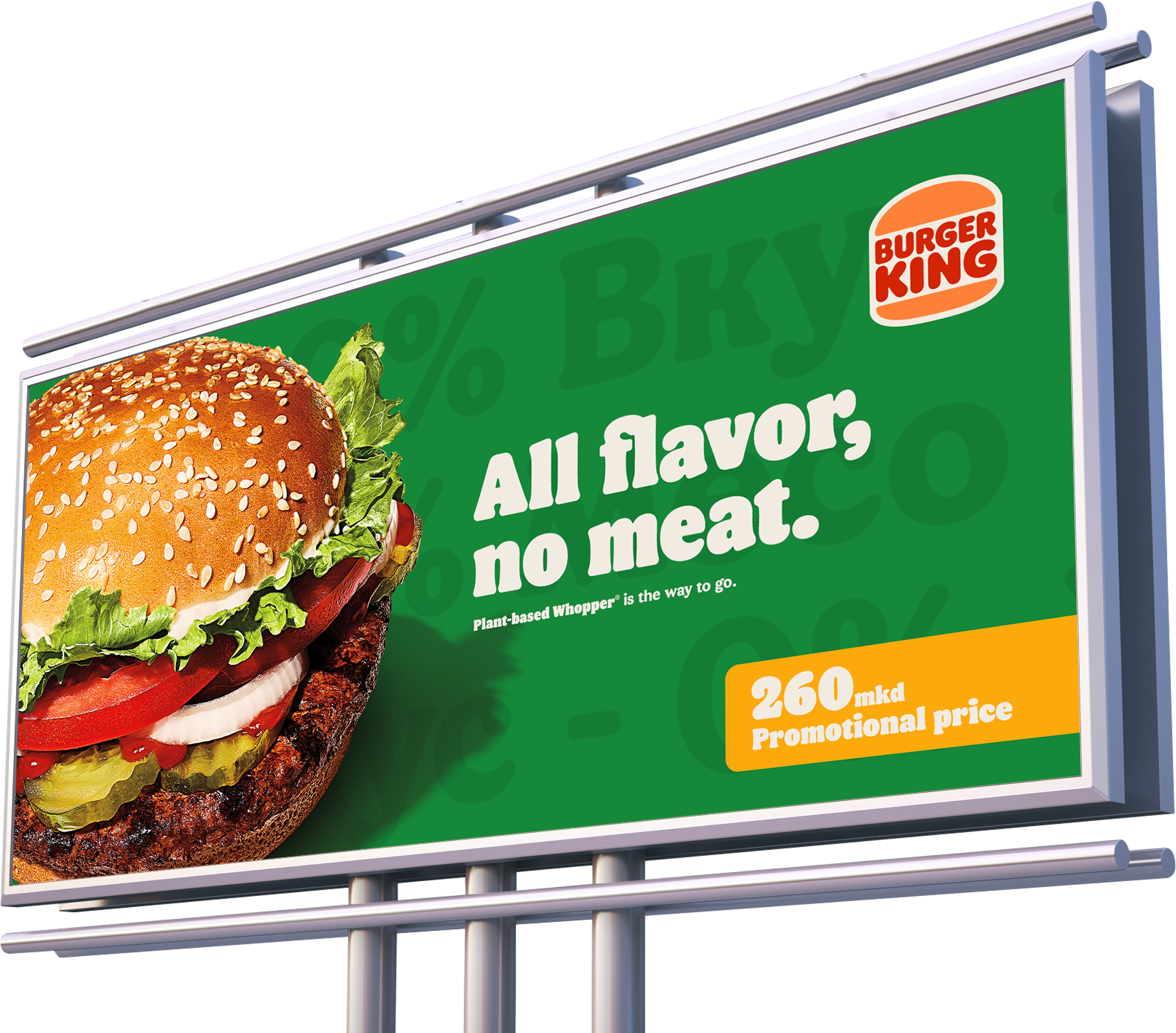 Burger King Plant-based Whopper billboard mockup