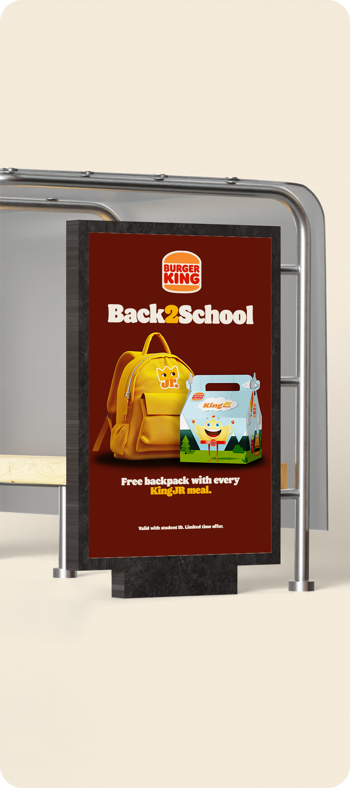 Burger King Back 2 School bus stop mockup