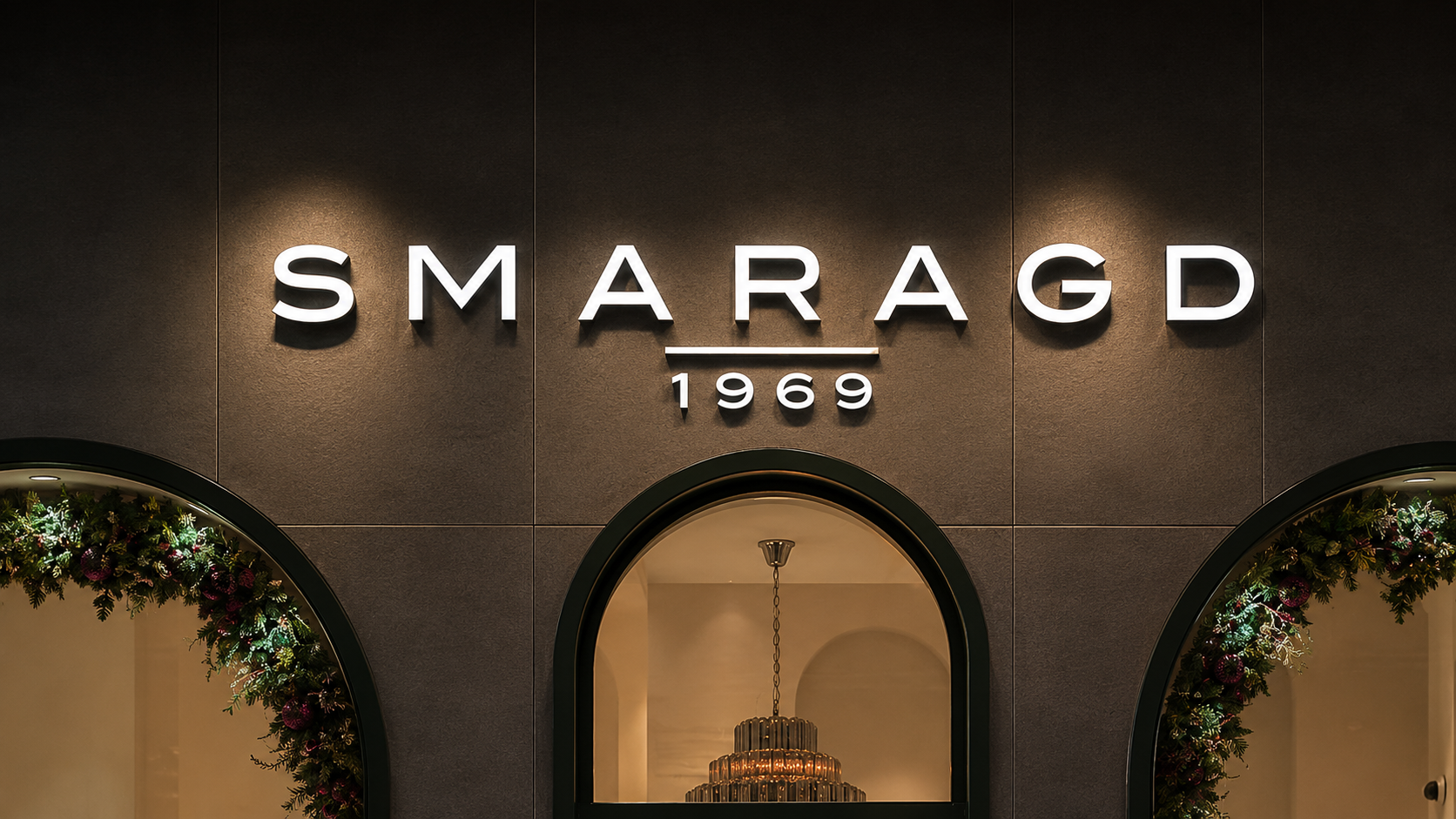 Smaragd 1969 identity system presented across wide brand applications